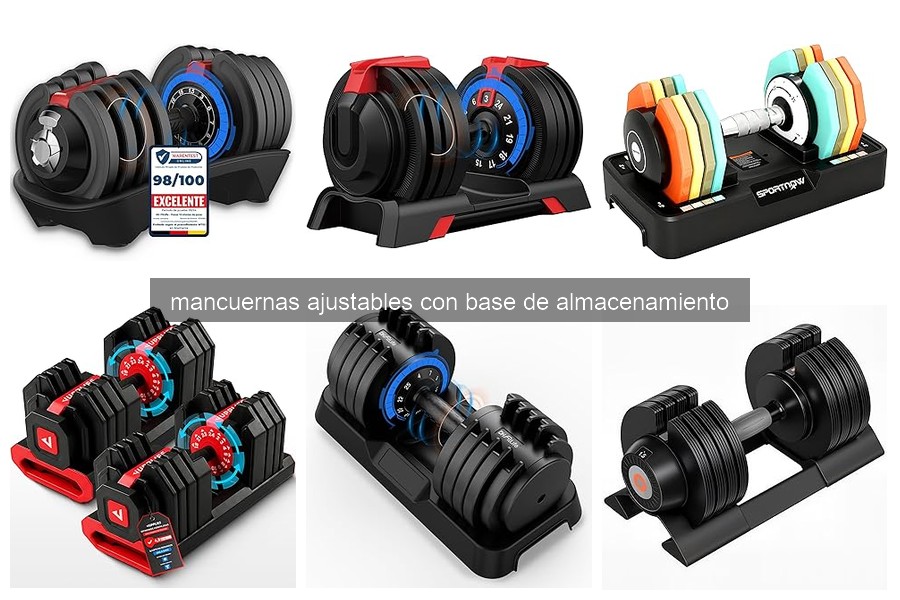 ¿Qué son las mancuernas ajustables con base de almacenamiento?